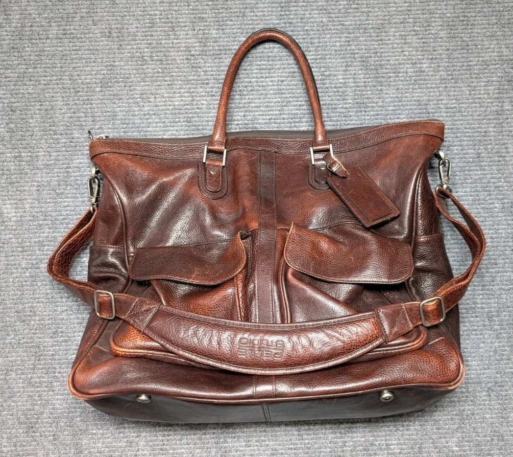 Pelle Studio Wilson Leather Duffle Bag Weekender/Carry On Shoulder Strap