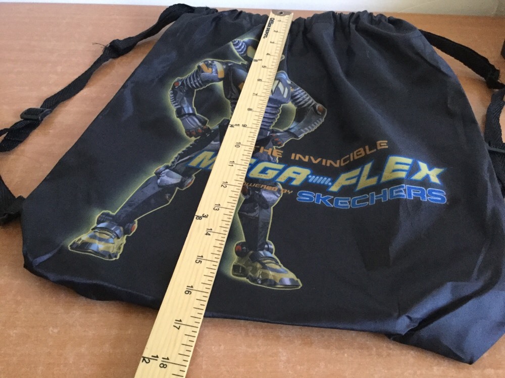 Skechers Bag Drawstring Backpack Sack Nylon The Invincible Mega Flex Black