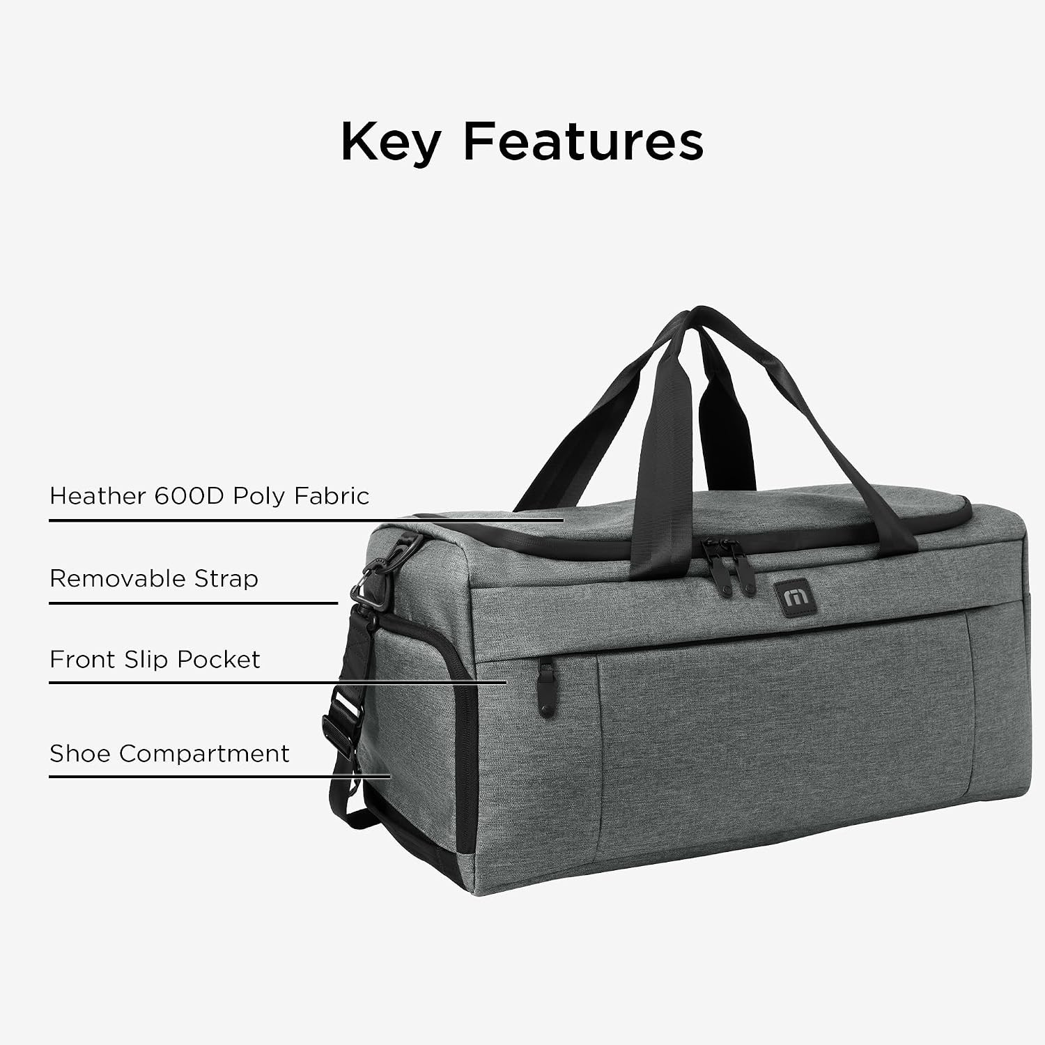Travismathew Graphite Heather Duration Duffel Bag – Stylish & Functional