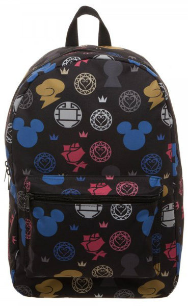 LICENSED “KINGDOM HEARTS” ALL OVER PRINT BACKPACK 12″ W x 17″ H x 5″ D” NEW!