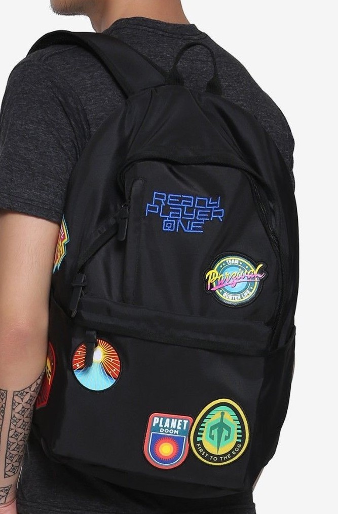 READY PLAYER ONE MOVIE BLACK ALL OVER PATCH X-LARGE LAPTOP BACKPACK