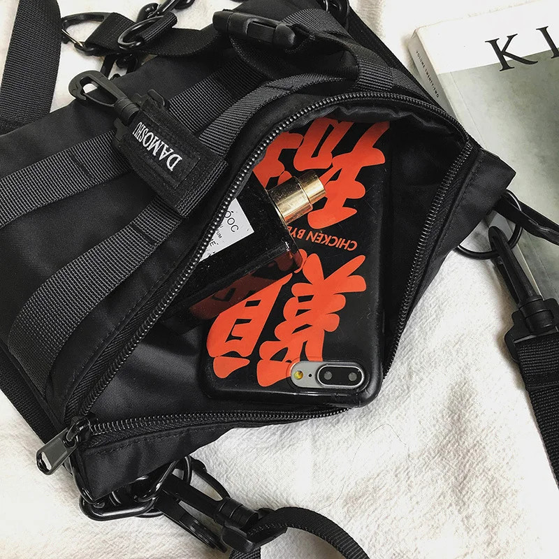 quality Nylon chest bag Unisex Mini Backpack Hip Hop Vest Pack Functional Chest