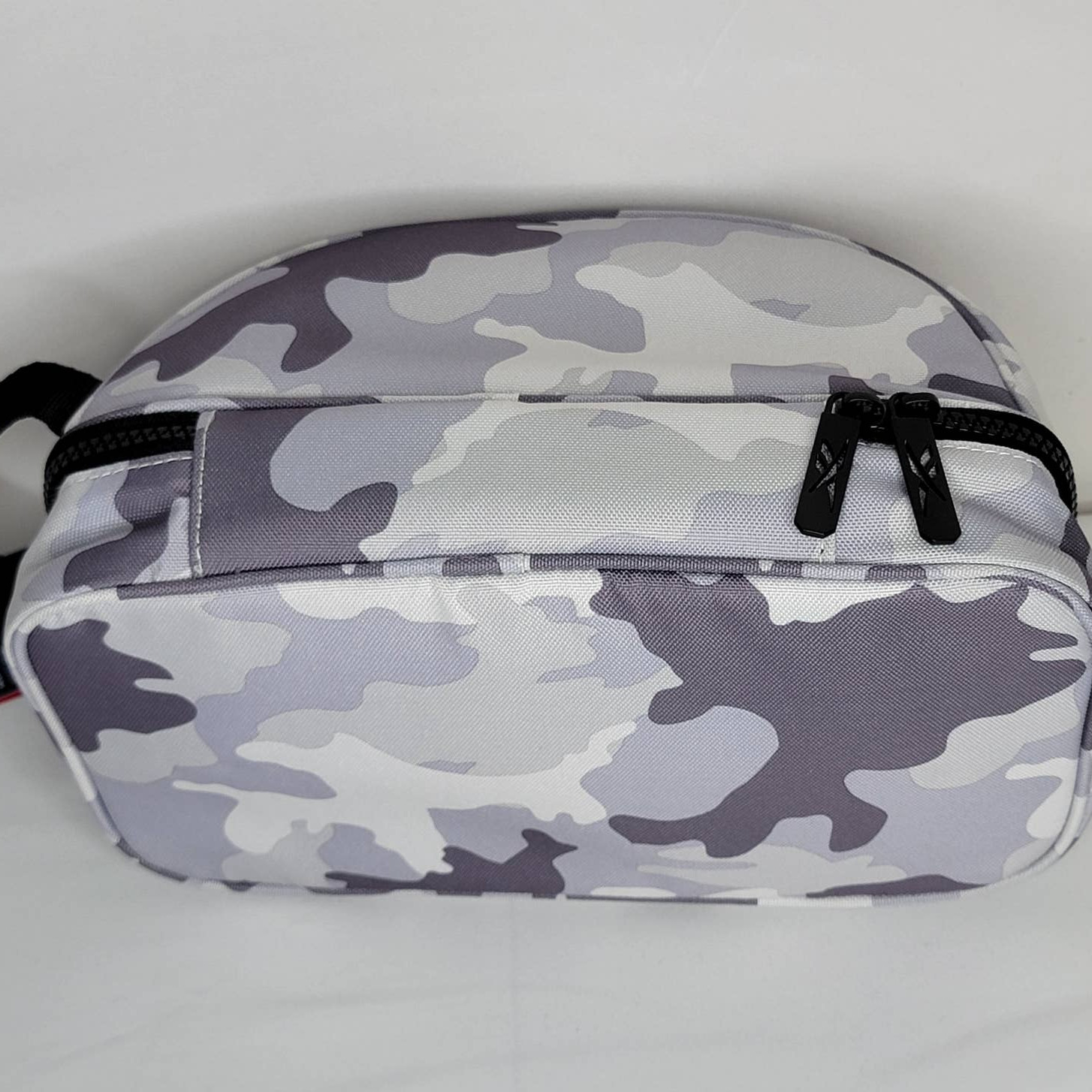 Reebok Reed Dopp Kit Toiletry Bag Travel Case Gray Camo 2 Compartment Zippers