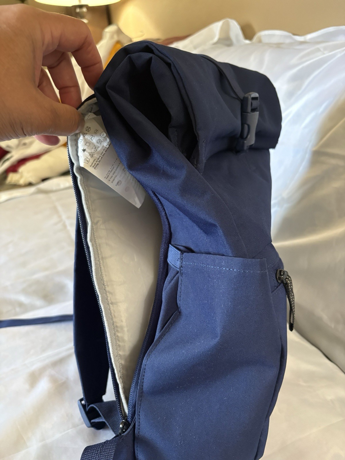 IKEA DROMSAK Large Hiking/ Duffle Or Laptop Backpack Navy Blue