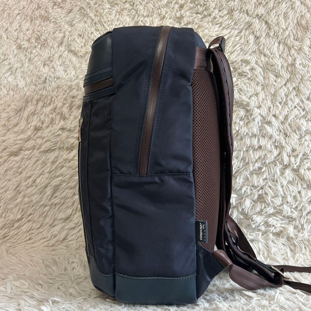 Master-piece STREAM Navy Nylon Leather Business Backpack Large Japan 42cm