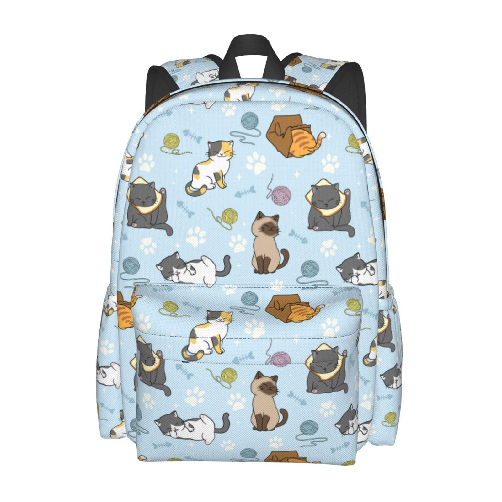 Cut Cats Backpack for Women 16.9 inch Travel Casual Laptop Daypack Pink