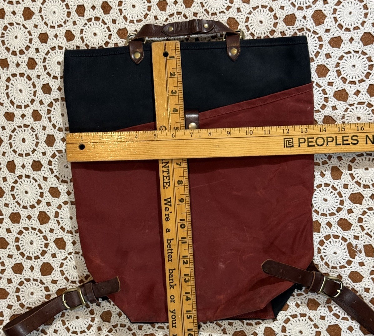 AtomicFreedom Back Tote Backpack USA Waxed Canvas Leather Straps Bag Carry All
