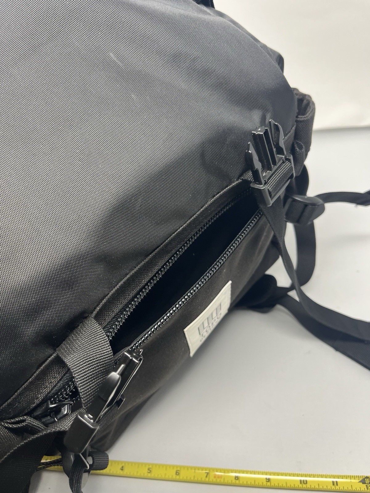 Topo Designs Rover Pack Backpack Black Hiking Kidango Logo Laptop Tote Rucking