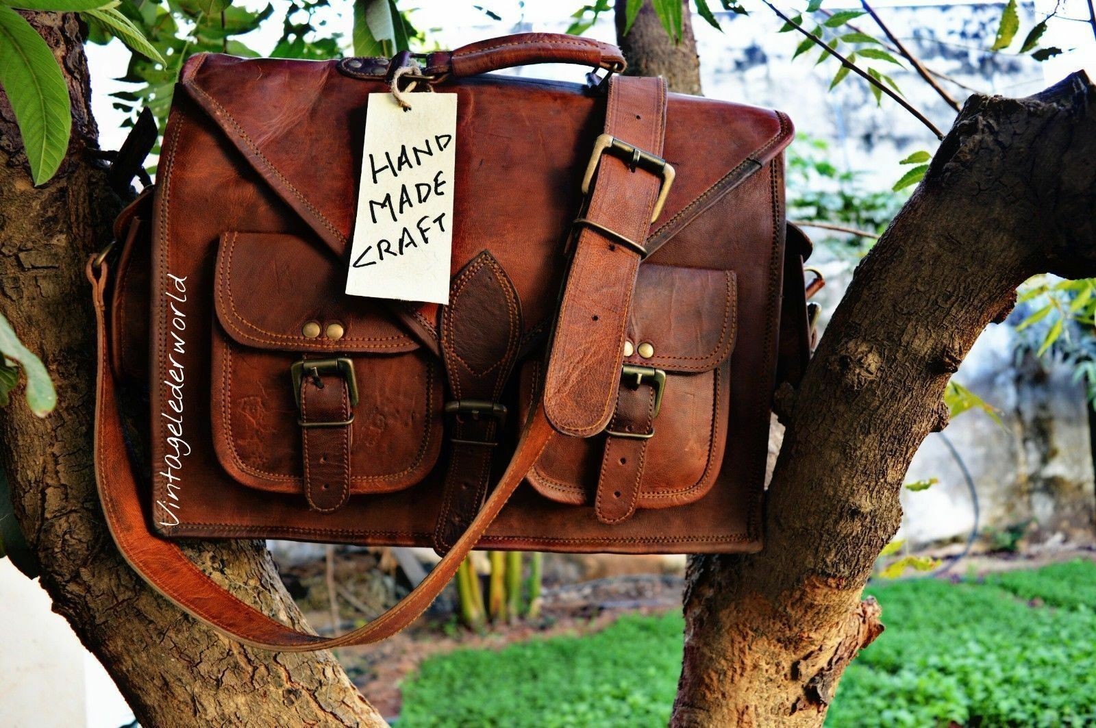 Men’s Genuine Leather Laptop Sleek Bag Business Briefcase Vintage Satchel New