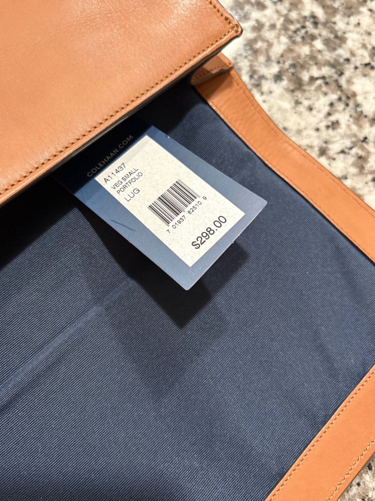 NEW Cole Haan Small Vegetable Tanned Leather Portfolio