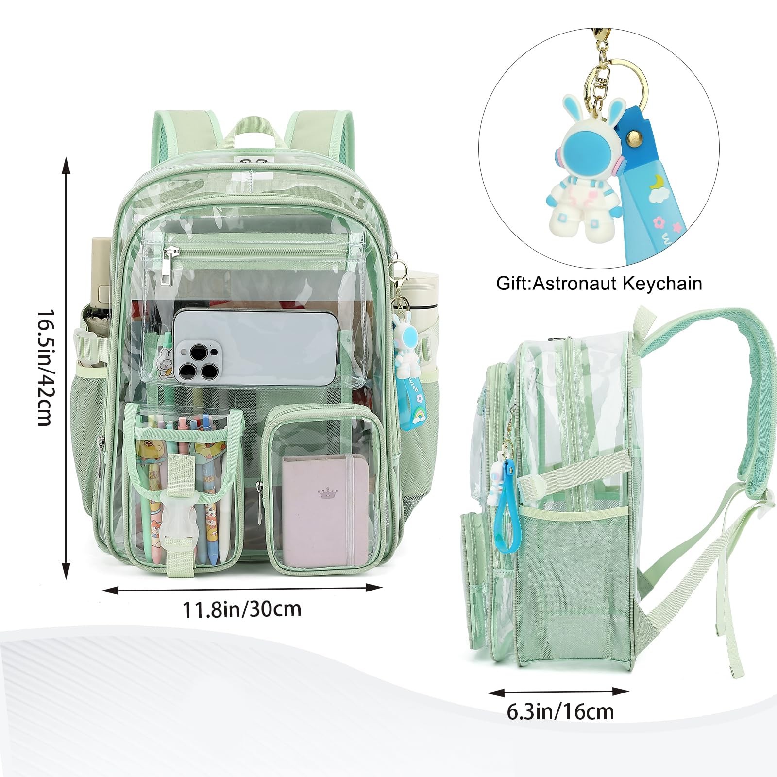 Clear Backpack 11.8×16.5×6.3″ Heavy Duty Transparent Stadium Approved – Quick