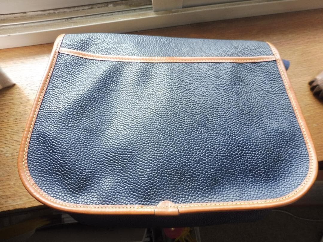 Mulberry England Navy Leather Game Bag Shoulder Bag Men’s Fishing Country