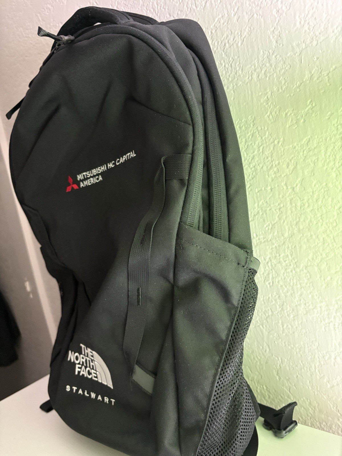 THE NORTH FACE Laptop Backpack Stalwart Black/Gray Flex Vent Mitsubishi Logo
