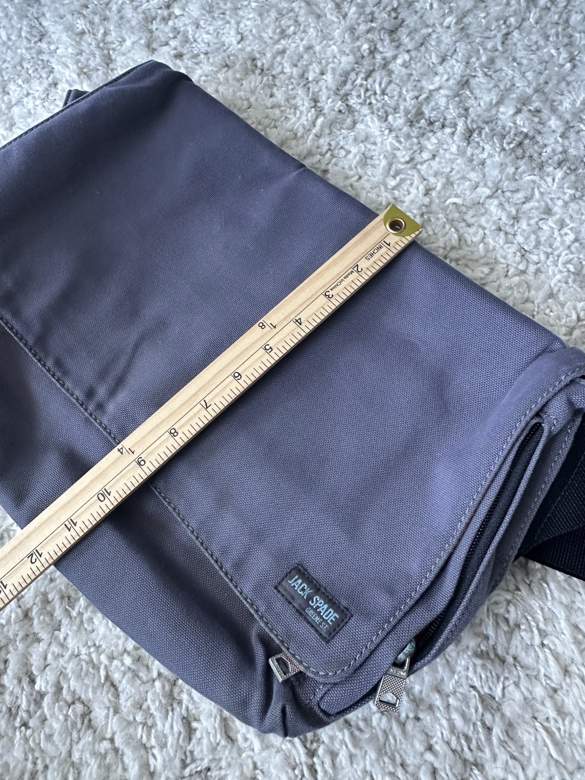 Authentic Jack Spade Greene Street Gray Canvas Messenger Bag