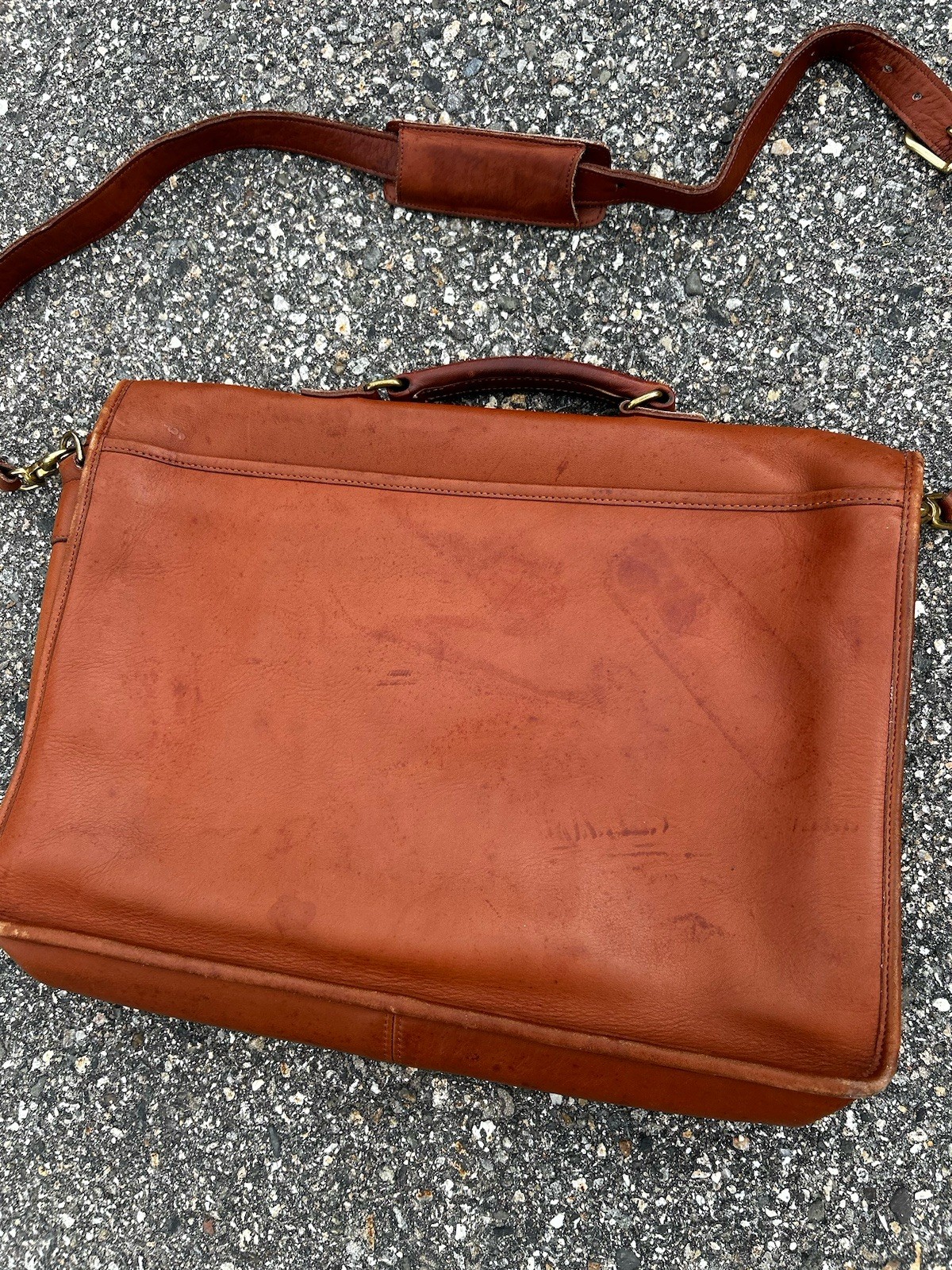 Vintage Coach Morgan Briefcase Style 5267 Tan Leather Brass Hardware