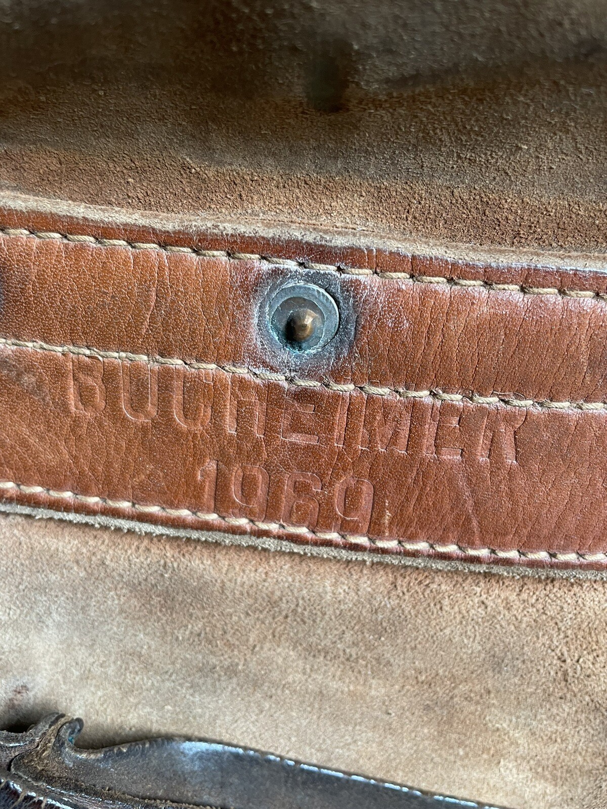 100% authentic Vintage Bucheimer 1969 Leather Brown Messenger Mail Bag