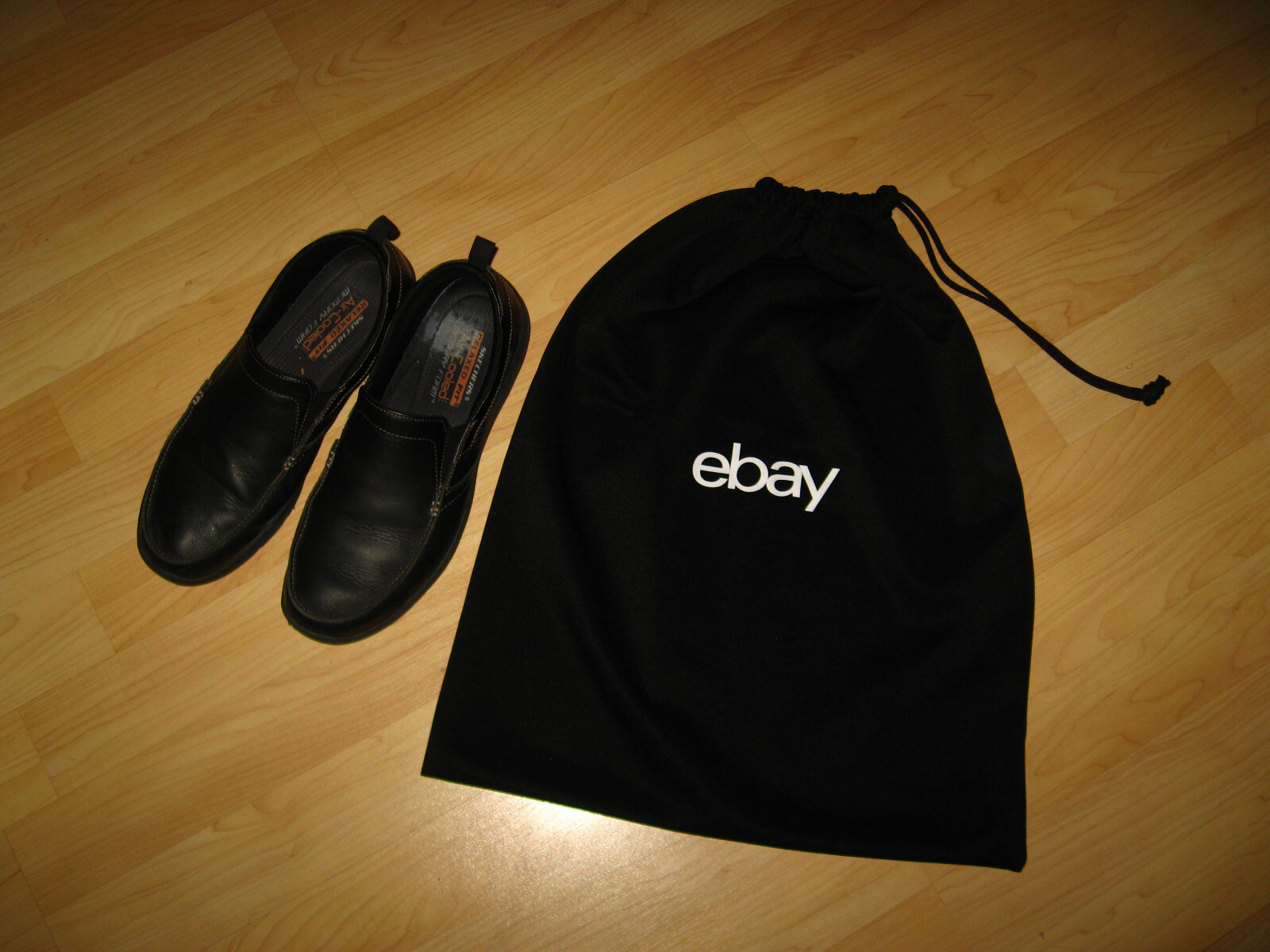 Ebay Brand Logo Drawstring Bag – Black & White 24″ X 19″ Polyester Knit NWOT