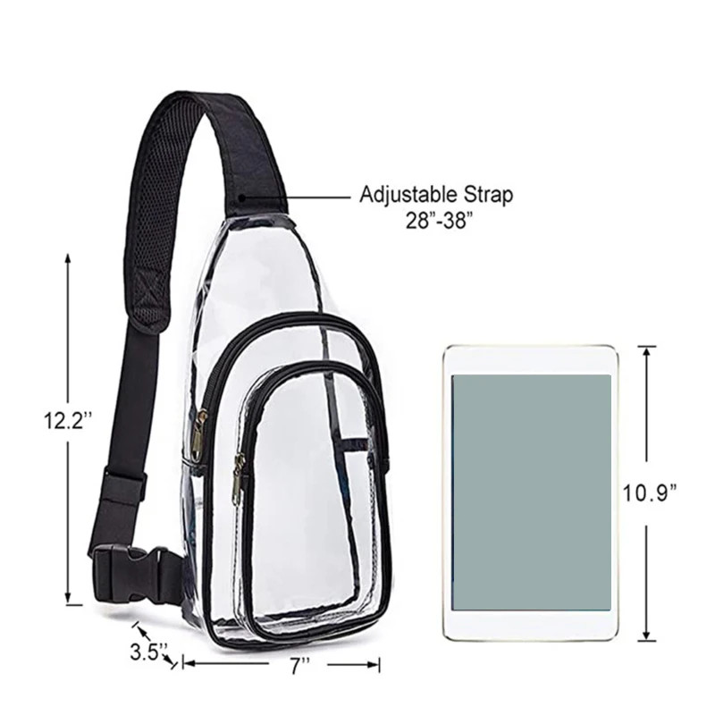 Clear Shoulder Bag Large Capacity Mini Multipurpose Casual PVC Chest Daypack for