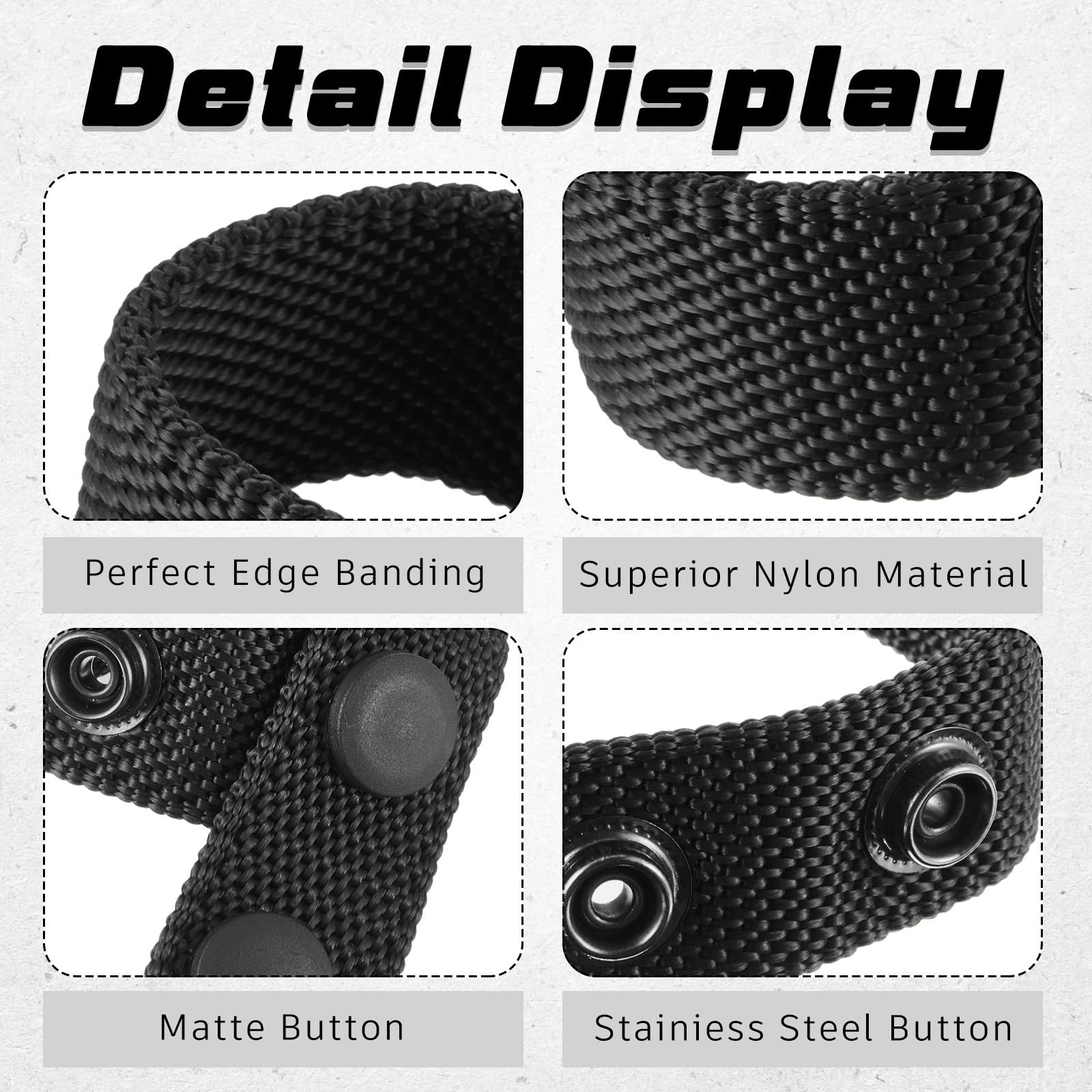 WILLBOND 8 Pcs Belt Keepers for Duty 2-1/4 Wide with Double Snaps Black