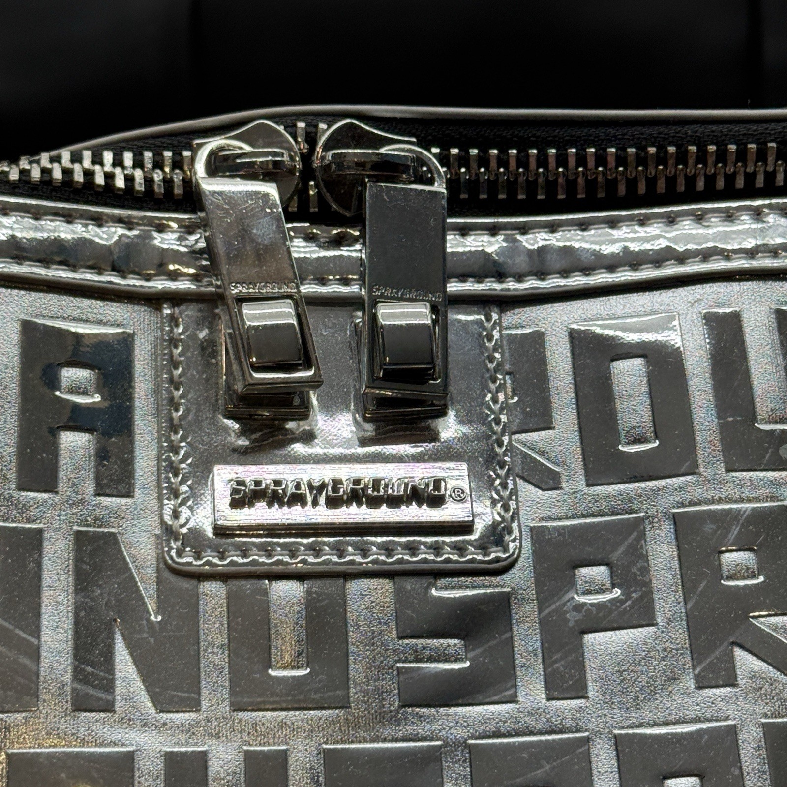 Sprayground Limited Edition Future Titan Metallic Silver Duffle Bag RARE