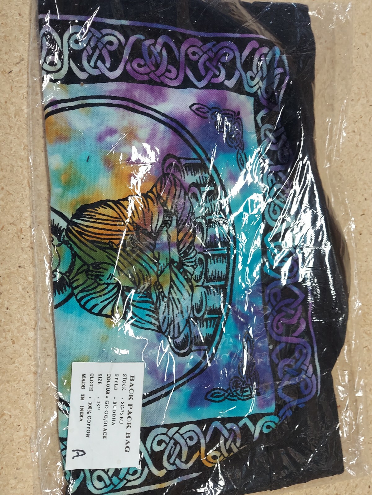Buddha Spirit Prayer Back Pack Bag (A) – Brand NEW – thick material 18″ H – 12″