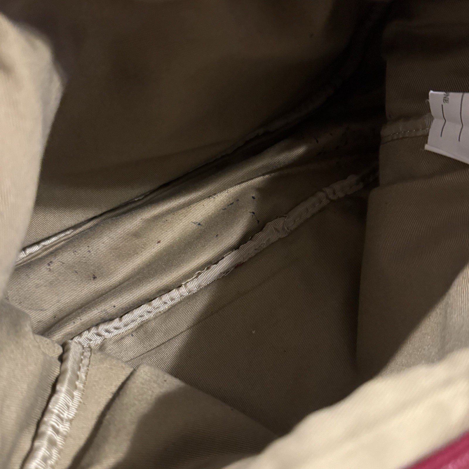 LL Bean PINK Canvas Field Messenger Shoulder Bag Brown Leather Trim Push Lock