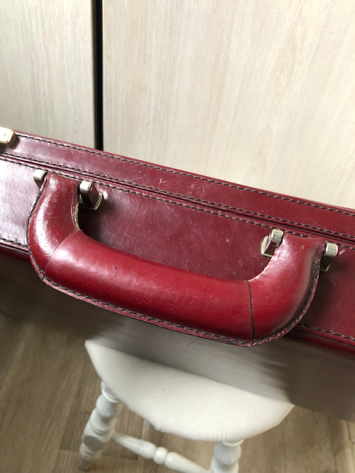 Vintage Franzen Genuine Leather Briefcase – Dark Burgundy – Made in Germany