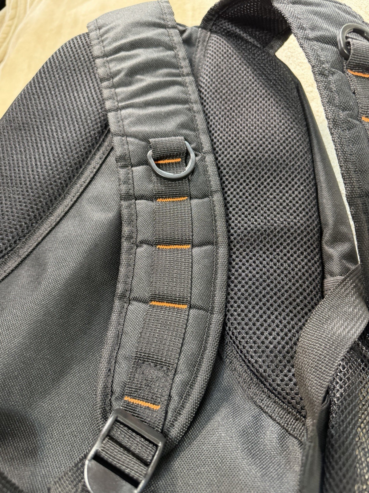 Harley-Davidson Bar & Shield Backpack Black Orange Nylon Travel Daypack EUC