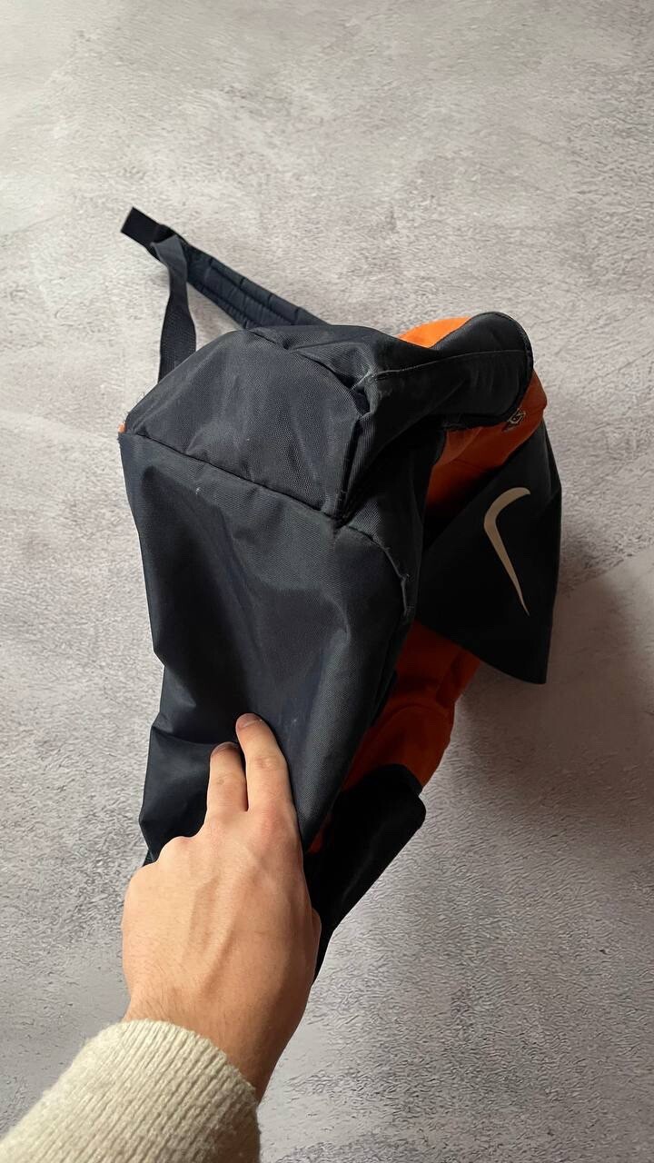 Nike Vintage Backpack Drawstring 90s Orange Dark Navy