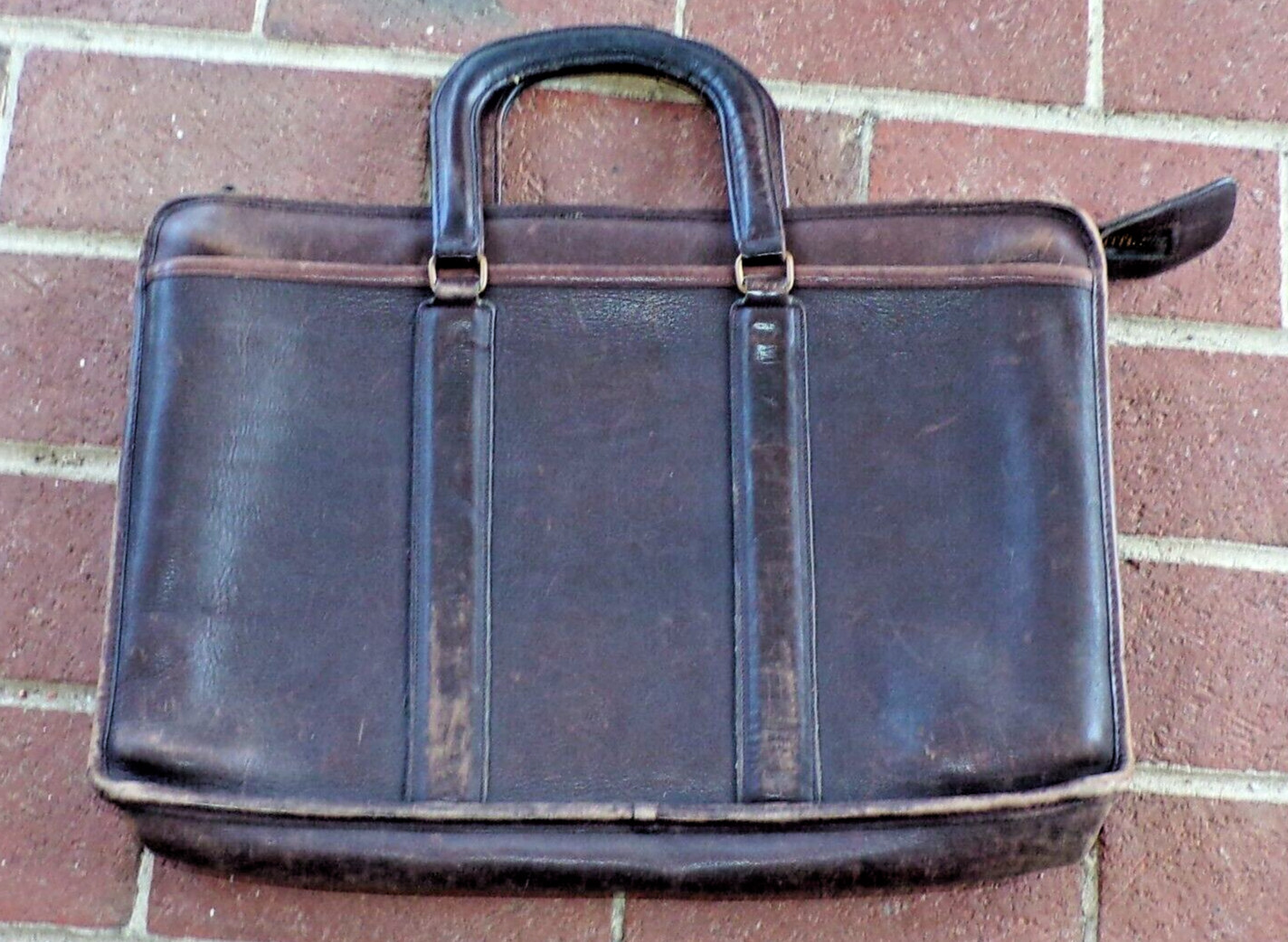 Vtg Coach New York City Dark Brown Distressed Leather Briefcase Bag Bonie Cashin