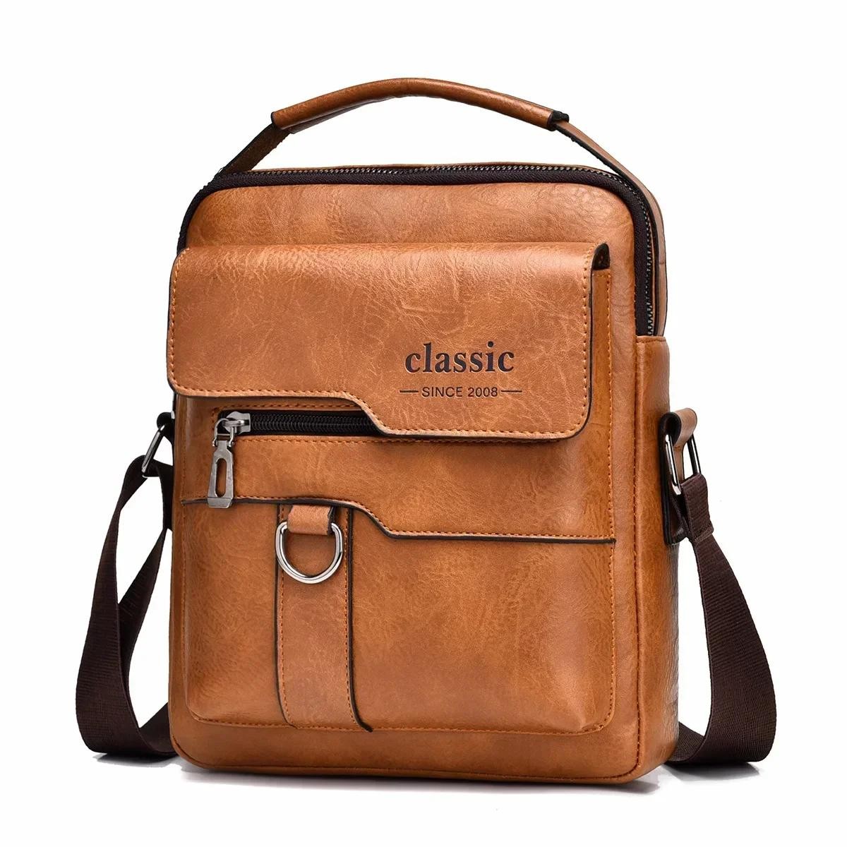 Men Crossbody Bag Men Shoulder Bags Zippers Handbags Large Capacity Artificial L
