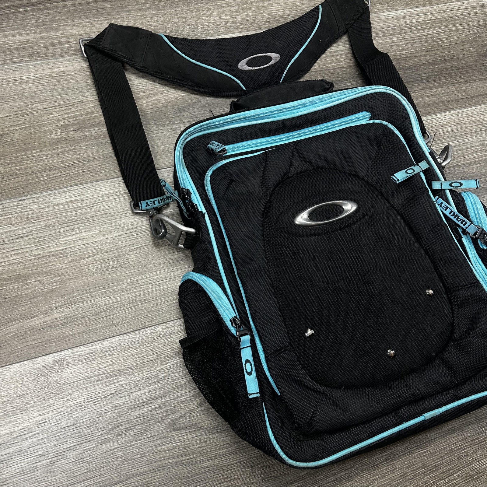 Oakley Software Laptop Backpack Bag Blue Trim Travel Shoulder Messenger Gorp Y2K
