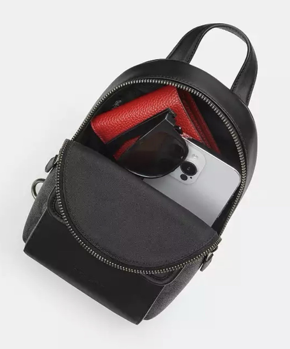 NWT COACH MEN’S Small Turnlock Sling Pack Bag Gunmetal/Ivory Calf Leather CAJ28