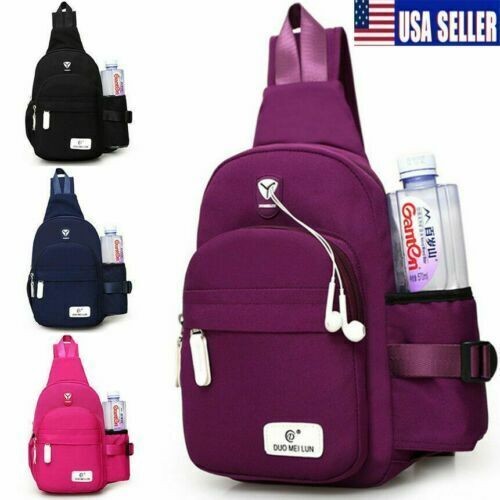Men Women Nylon Crossbody Shoulder Cycle Sling bag Chest Daily Travel Backpack