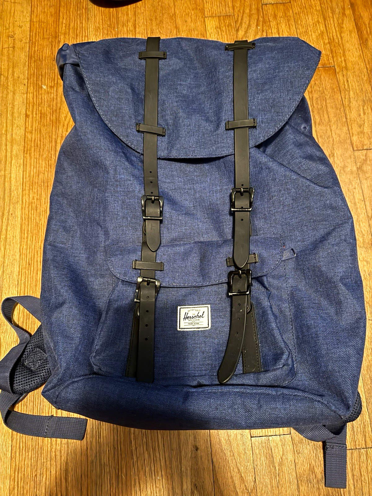 Herschel Supply Co. Navy Little America Rolltop Backpack Black Padded Straps