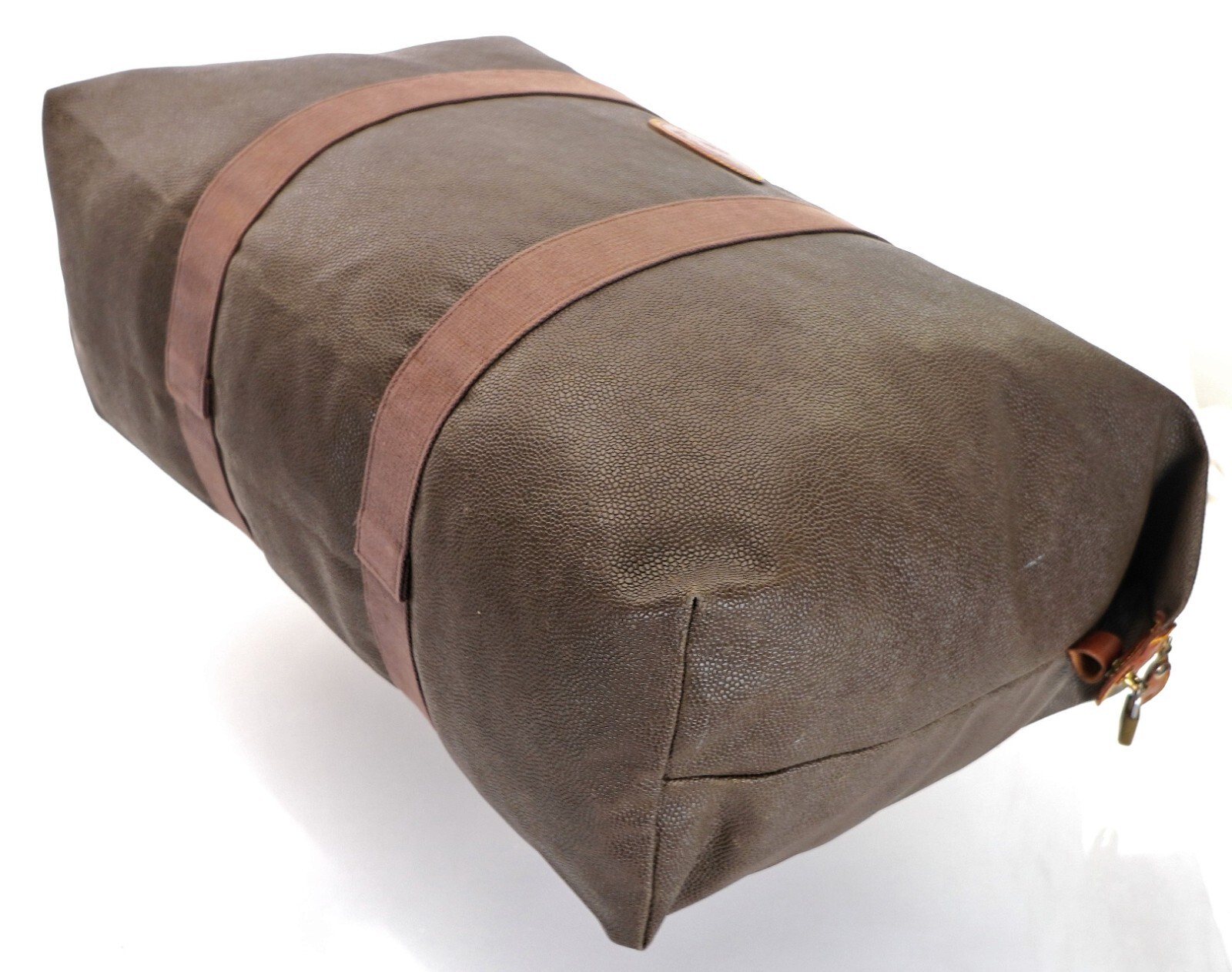 Vintage MULBERRY Pebbled Leather Duffle Weekender Travel Bag England + Extras