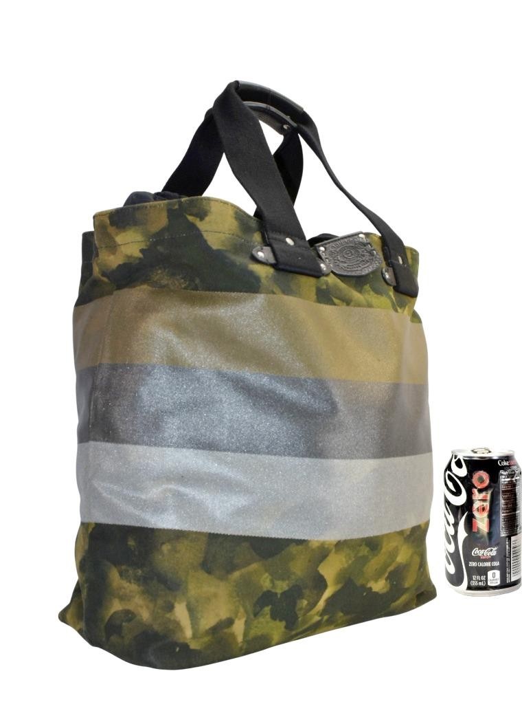 $1795 New Ghurka Stipe Camo Twill Tote Italian Made Large Shopper Business Bag