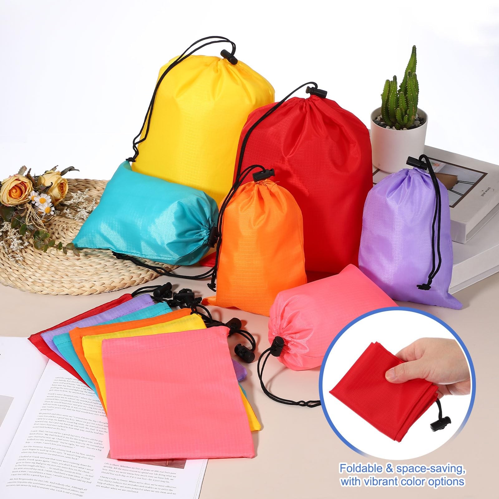 YELARXI Drawstring Bag with Toggle, Stuff Sack String Waterproof Travel Stora…
