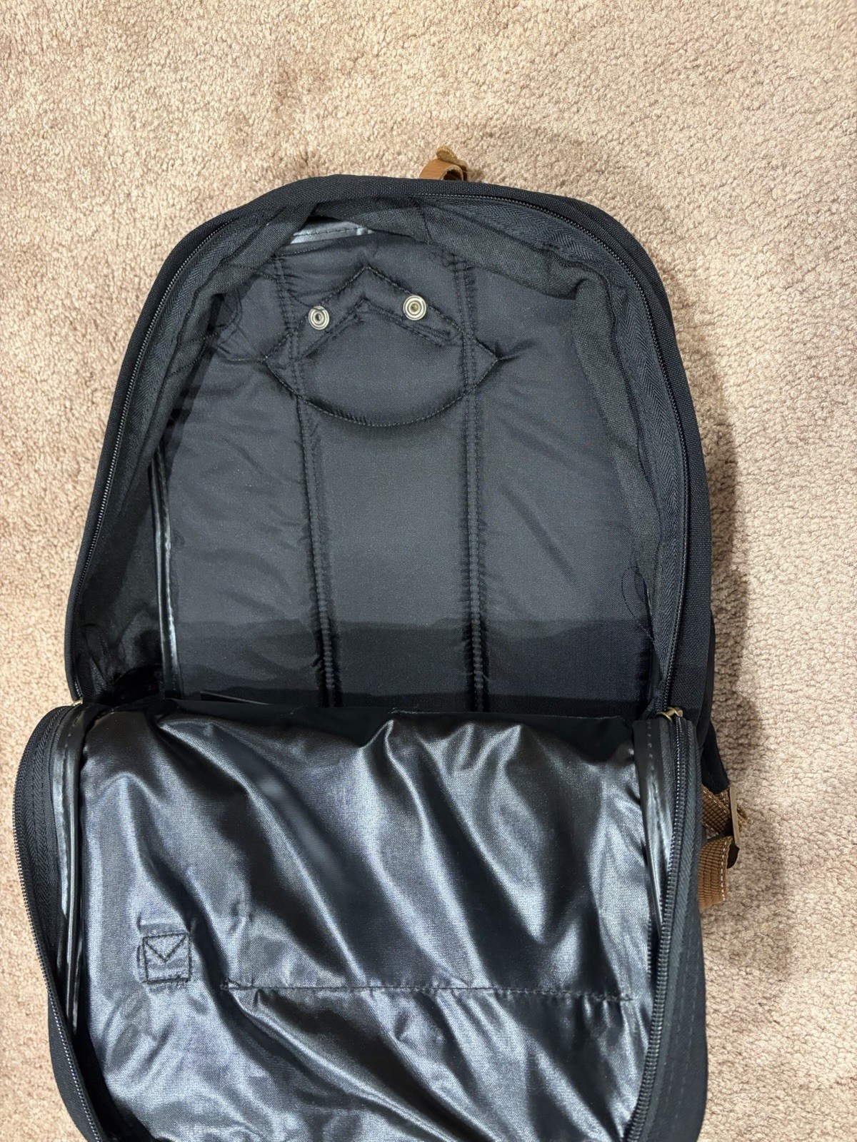 Black & Brown Backpack, Leather & Canvas, by John’s Wood In Germany, Men Women