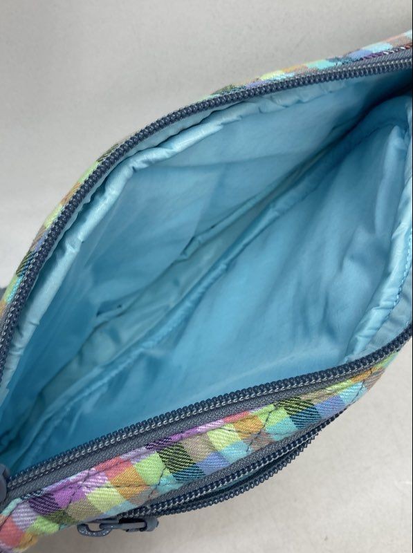 Vera Bradley Multicolor Plaid Quilted Cotton Sling Backpack Purse
