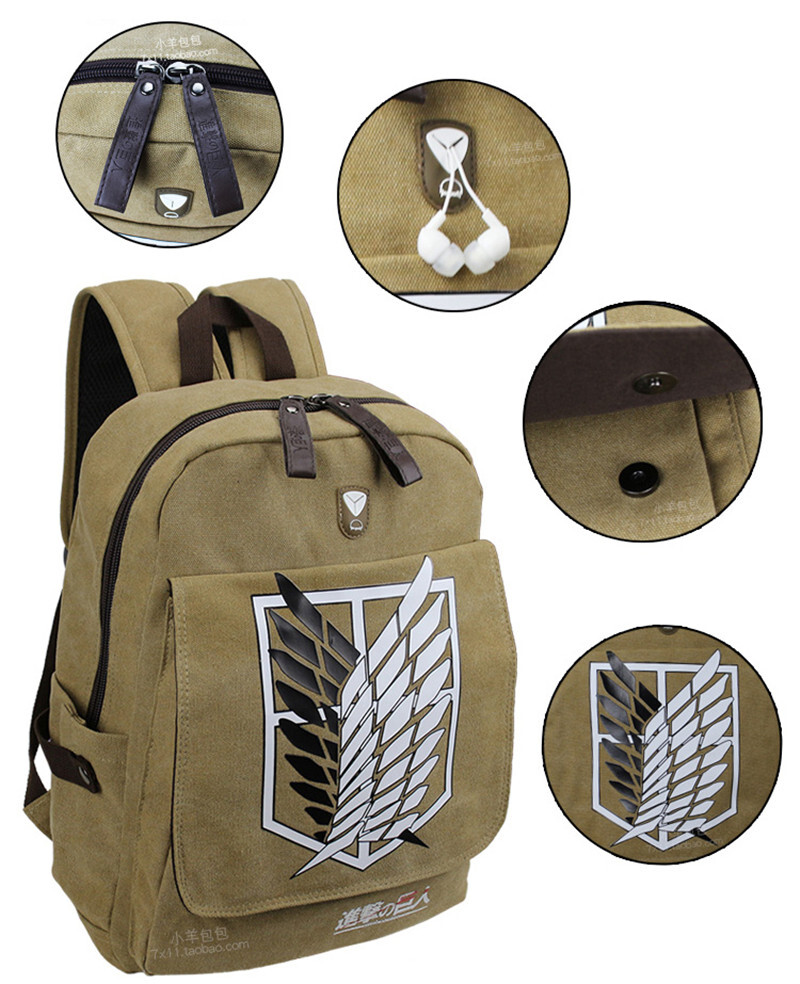 Attack on Titan Backpacks School Student Shoulder Bags Cosplay Travel Bag GIFT