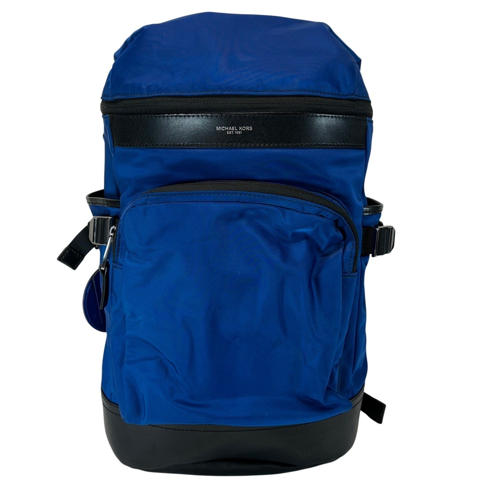 Michael Kors Kent Mens Royal Blue Nylon Leather Trim Tech Backpack Laptop Bag