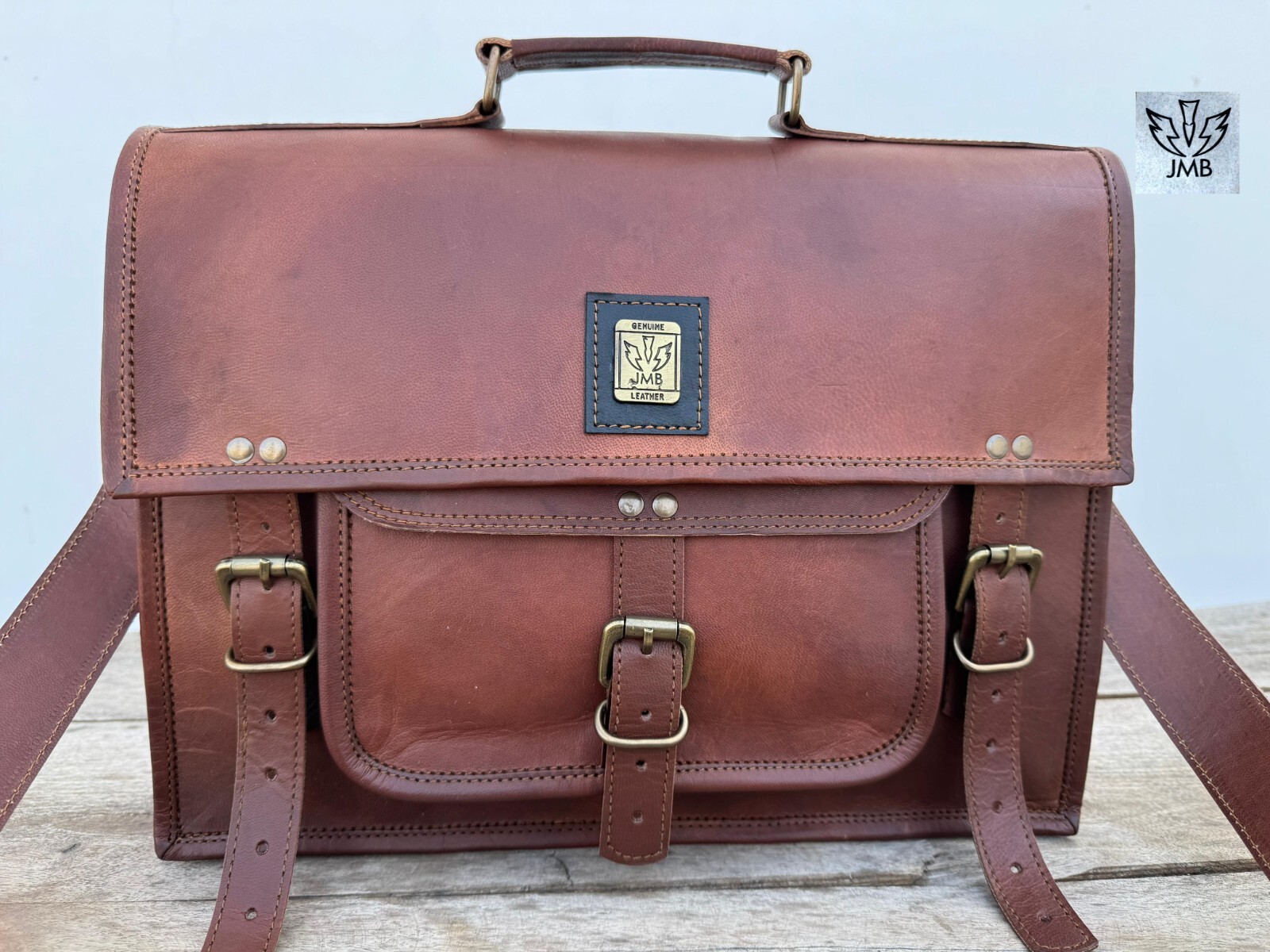 Genuine Men’s Handmade Leather Backpack Bag Travel Laptop New Rucksack