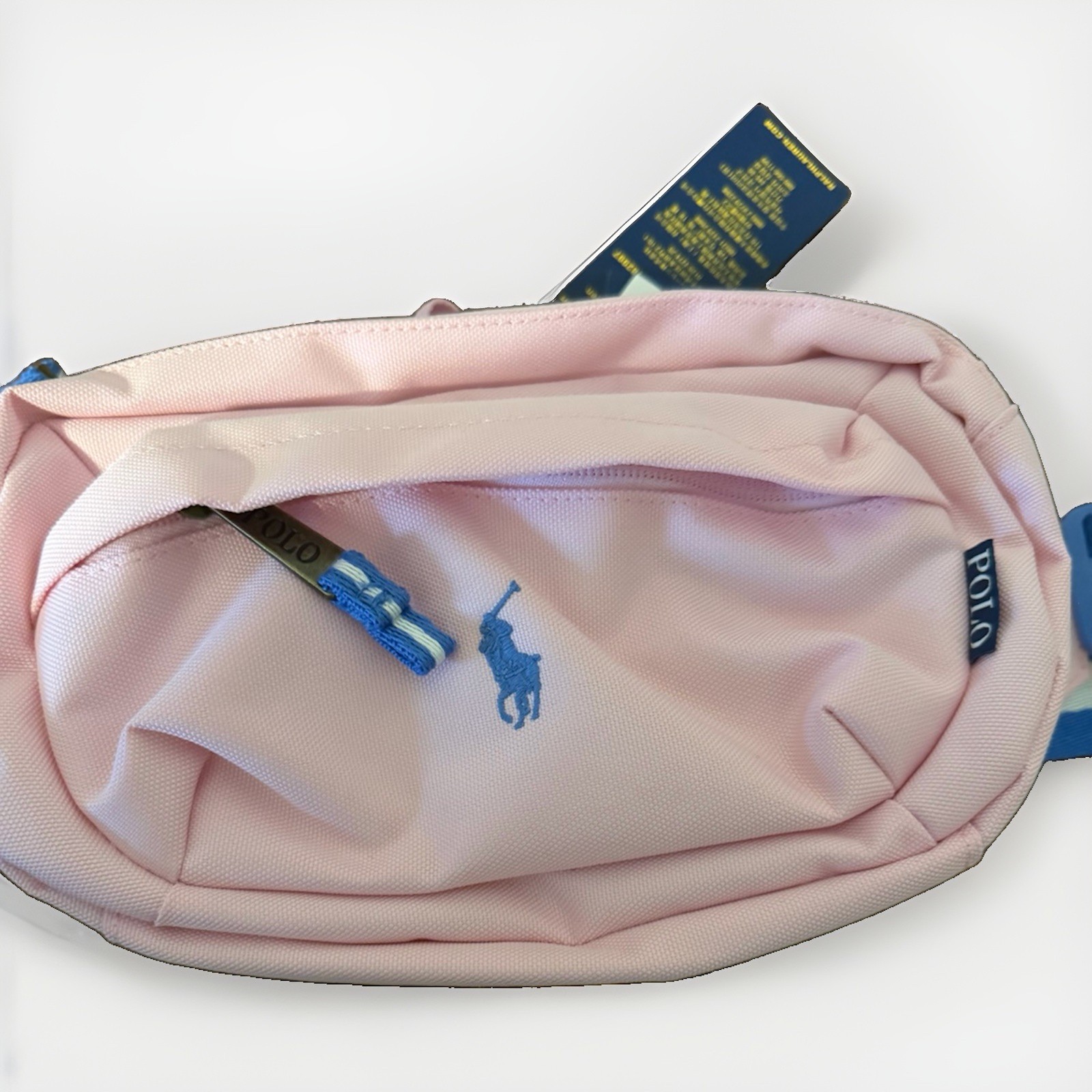 Polo Ralph Lauren Embroidered Fanny Pack Pink/Navy Blue Canvas